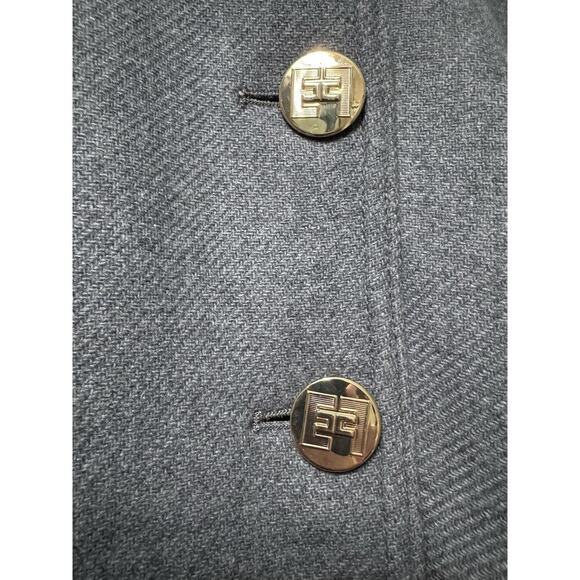 Elisabetta Franchi Double Breasted Gray Wool Trench Coat Size 40 - Picture 6 of 16